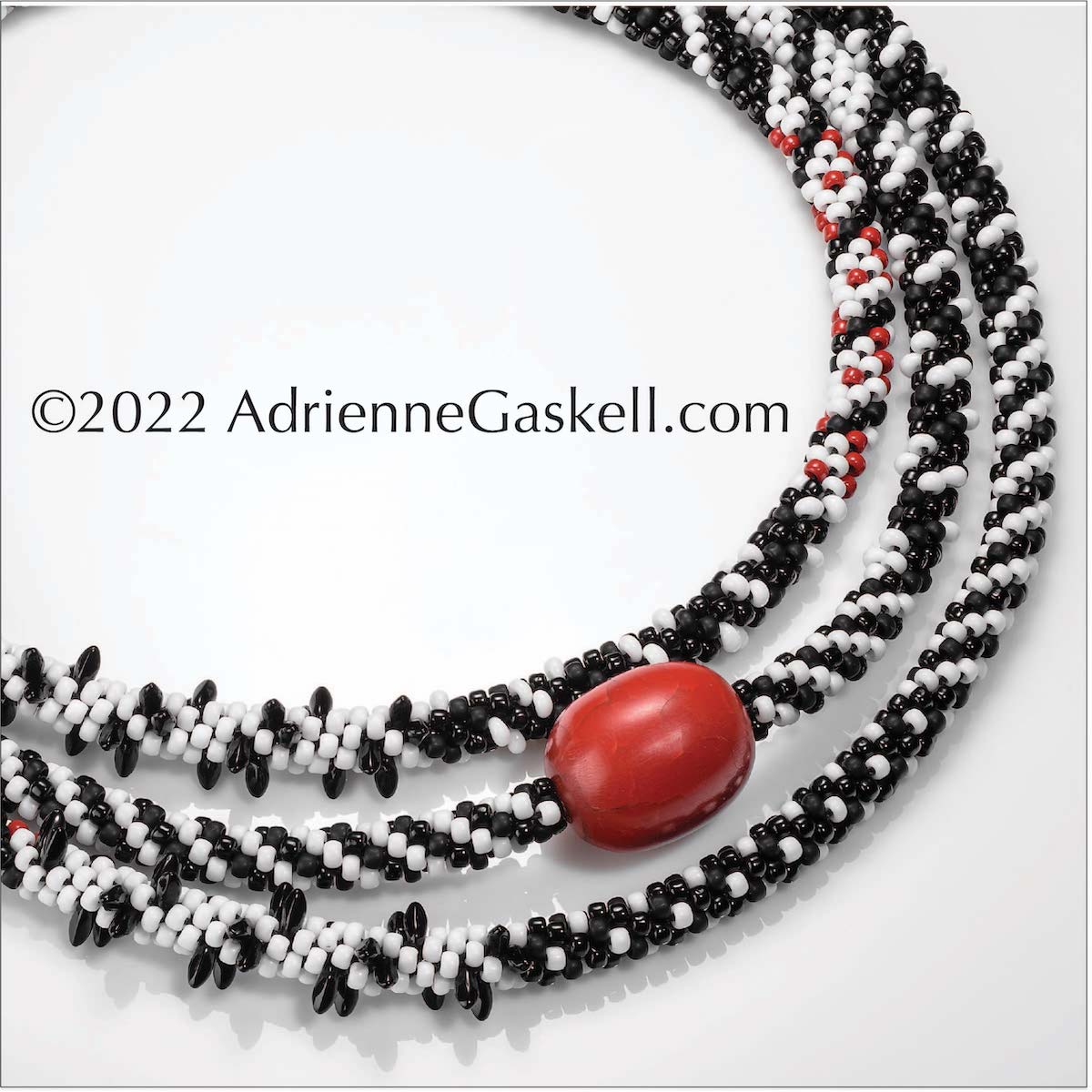 African Red White and Blue Necklace – Ada Jewelry